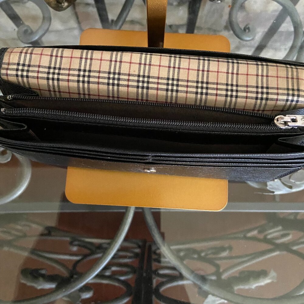 Burberry Pattern Long Black Wallet - image 2